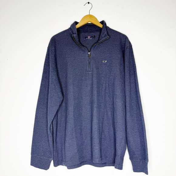Vineyard Vines Men’s Blue Striped Quarter Zip Pullover Size XL - Picture 1 of 5